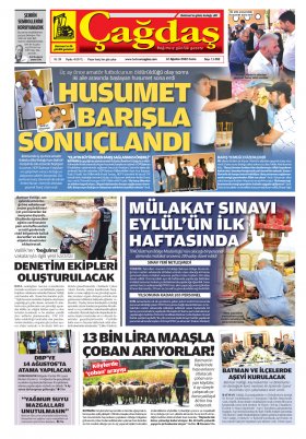BATMAN ÇAĞDAŞ GAZETESİ - 11.08.2022 Manşeti