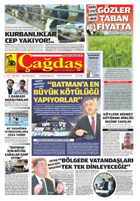 BATMAN ÇAĞDAŞ GAZETESİ - 25.05.2022 Manşeti