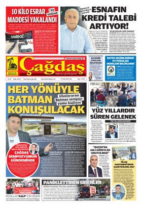 BATMAN ÇAĞDAŞ GAZETESİ - 26.09.2022 Manşeti