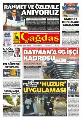 BATMAN ÇAĞDAŞ GAZETESİ - 28.11.2022 Manşeti